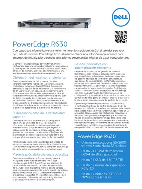 dell poweredge r630 spec sheet|Dell Poweredge r630 Specsheet .